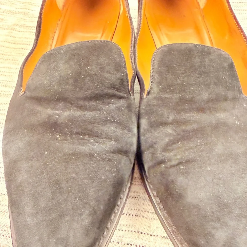 Aquatalia Golda‎ Women's Black Suede Loafers Size 6.5 Classic Minimalist